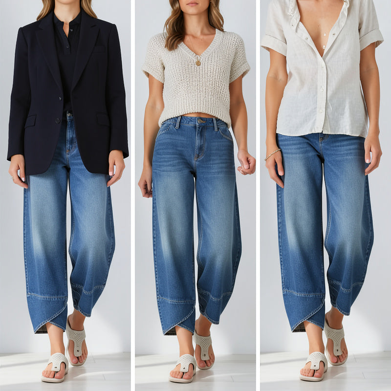 Serena Gallo™ Jeans a gamba larga con incrocio in vita