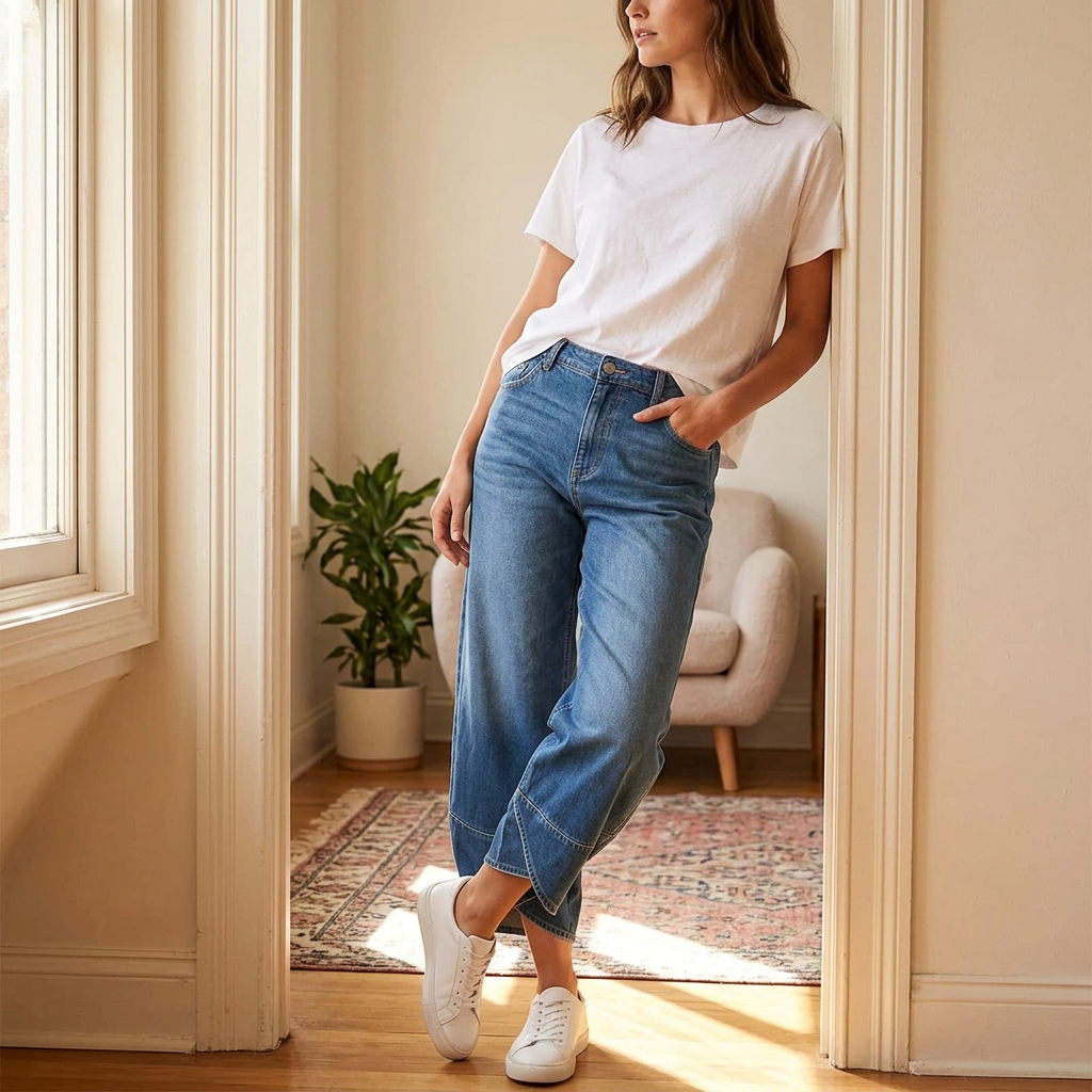 Serena Gallo™ Jeans a gamba larga con incrocio in vita