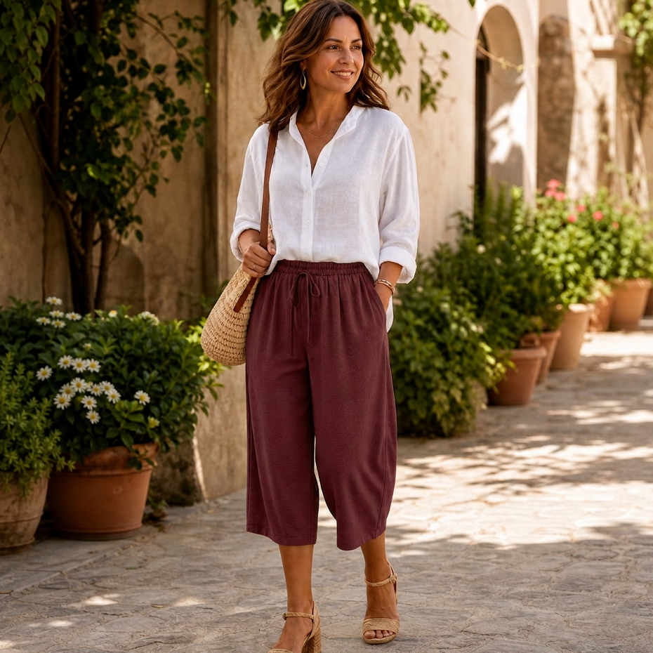 Severina Felici™ Pantaloni capri traspiranti per un comfort quotidiano senza sforzo