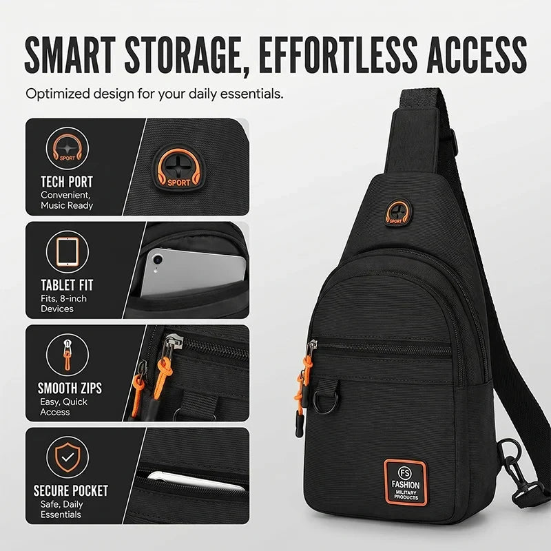SlingGuard™ Tracolla a tasche multiple per i tuoi essenziali in movimento