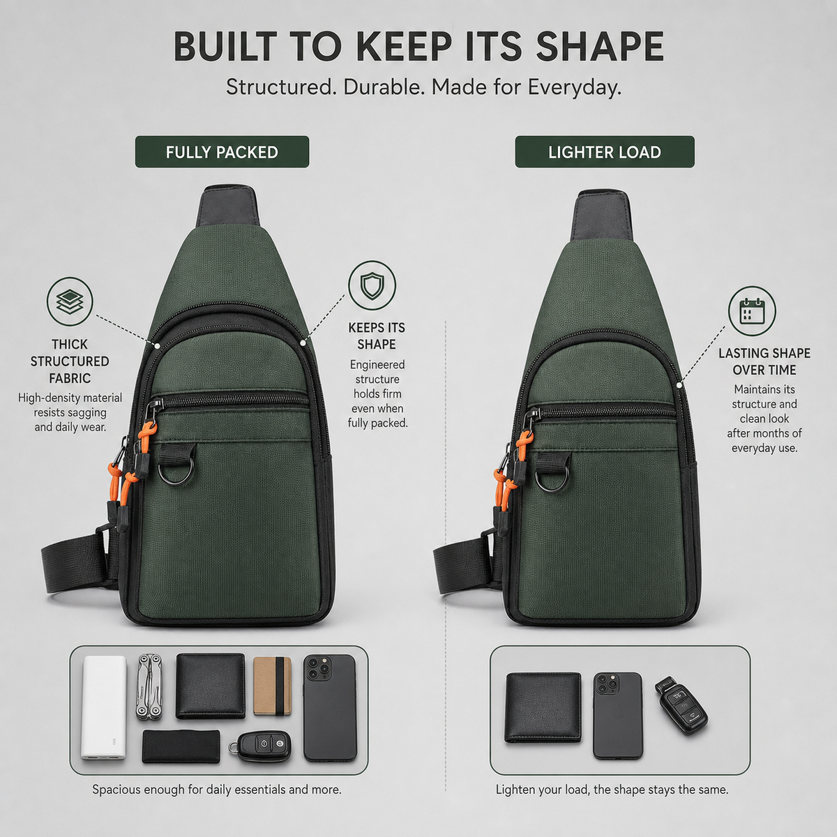 SlingGuard™ Tracolla a tasche multiple per i tuoi essenziali in movimento