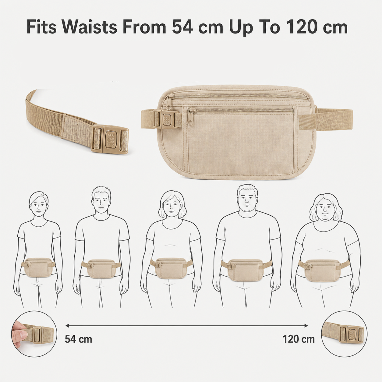 StashGuard™ Cintura portasoldi con blocco RFID per viaggi senza pensieri