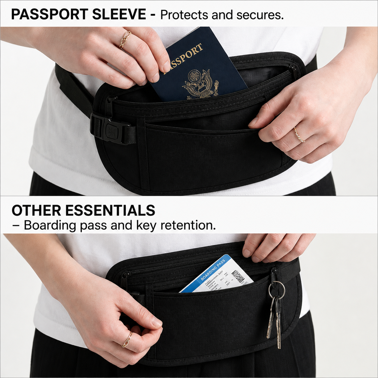 StashGuard™ Cintura portasoldi con blocco RFID per viaggi senza pensieri