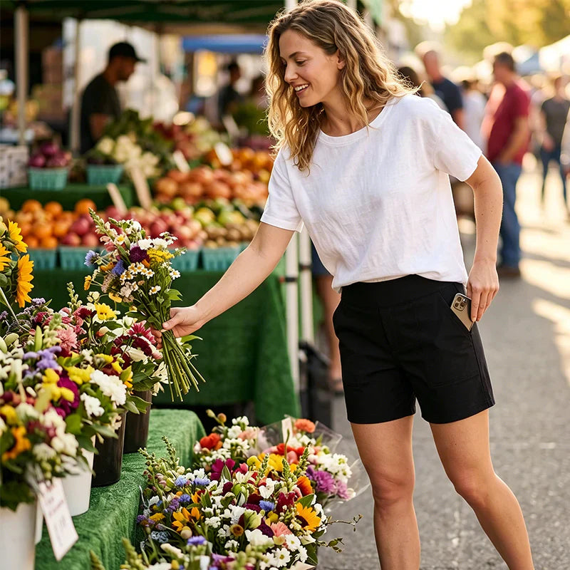 Stefania Fiamingo™ Shorts a vita alta che valorizzano la silhouette per le giornate calde