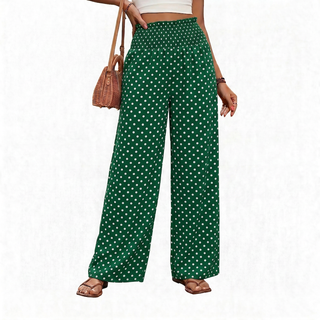 Stella Pellegrini™ Pantaloni a gamba larga con elastico arricciato senza sforzo