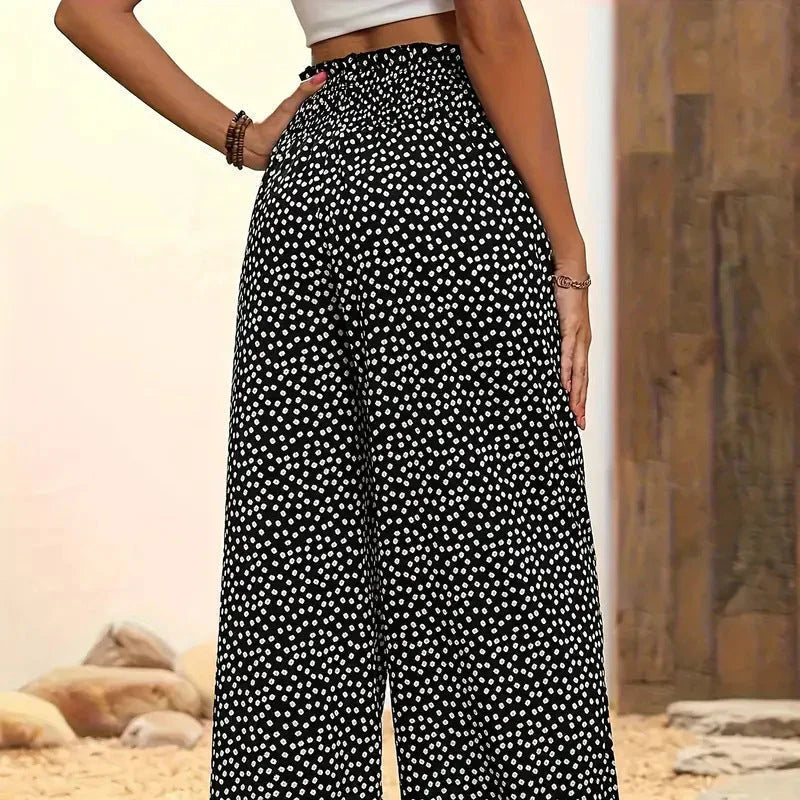 Stella Pellegrini™ Pantaloni a gamba larga con elastico arricciato senza sforzo