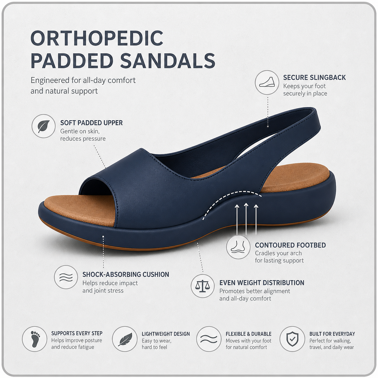 StepCushion Pro™ Sandali ortopedici ammortizzati per camminare senza dolore