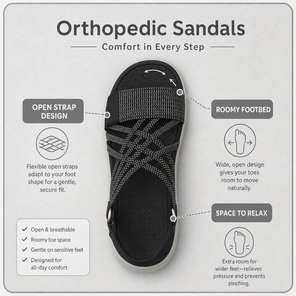 StepLite Care+™ Sandali per il massimo comfort tutto il giorno