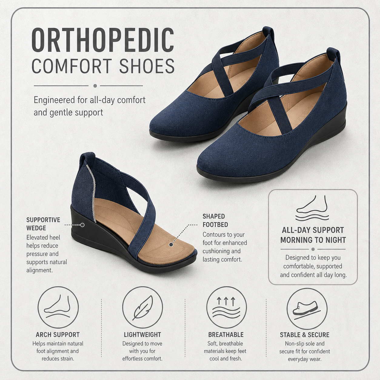 StrideCare Pro+™ Scarpe da camminata ammortizzate per giornate senza dolore