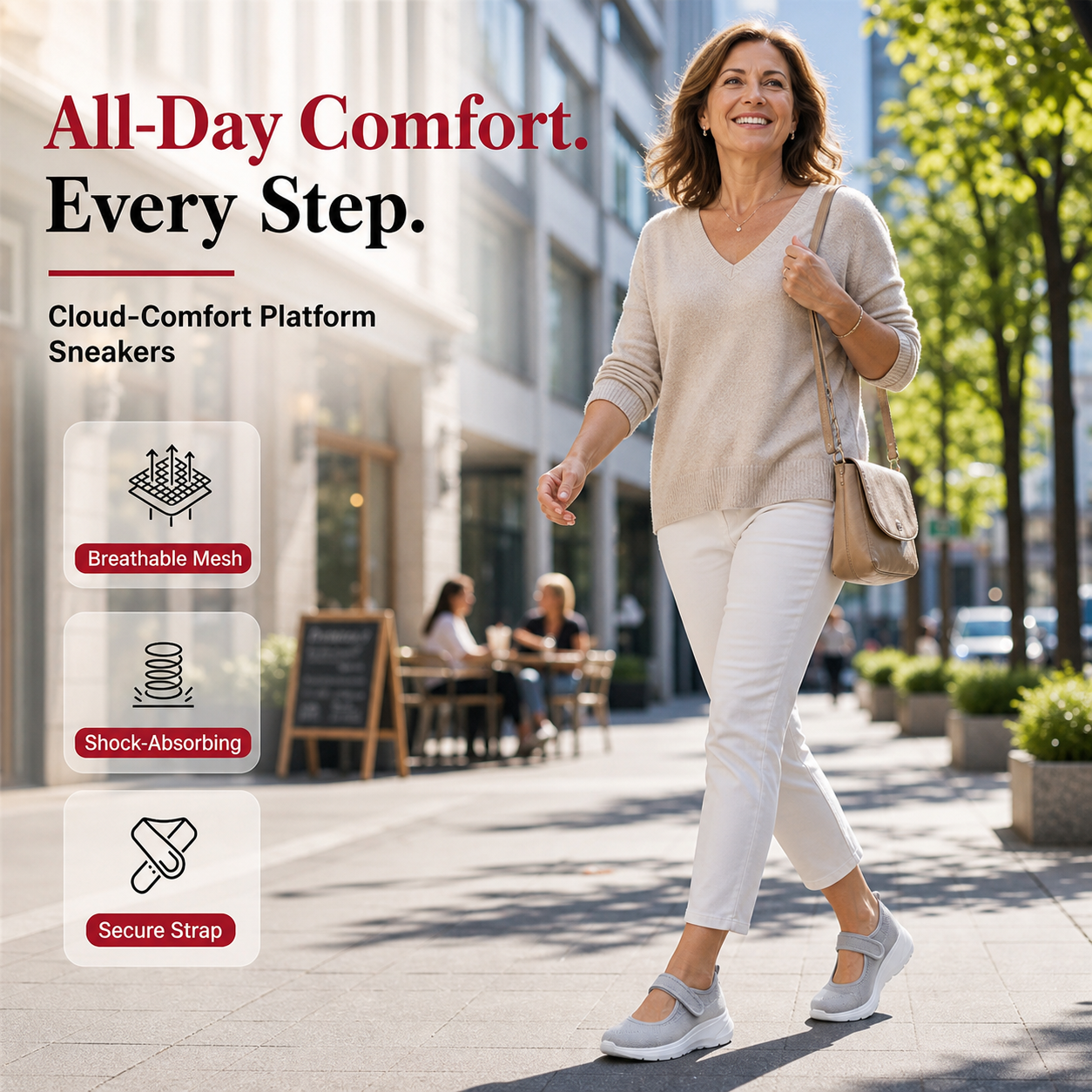 StrideFit Pro™ Sneakers da passeggio ammortizzate con cinturino regolabile