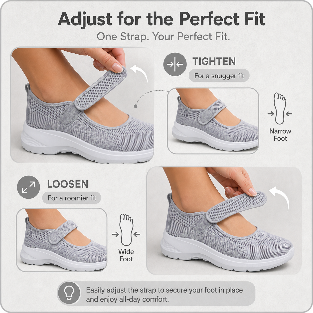 StrideFit Pro™ Sneakers da passeggio ammortizzate con cinturino regolabile