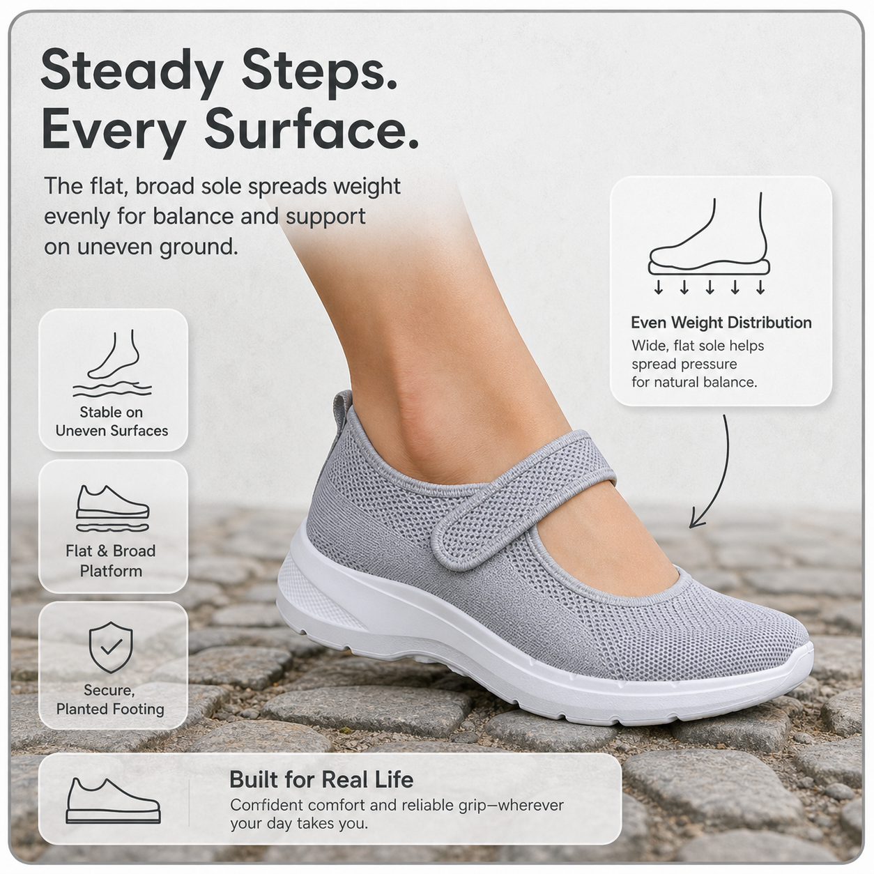 StrideFit Pro™ Sneakers da passeggio ammortizzate con cinturino regolabile