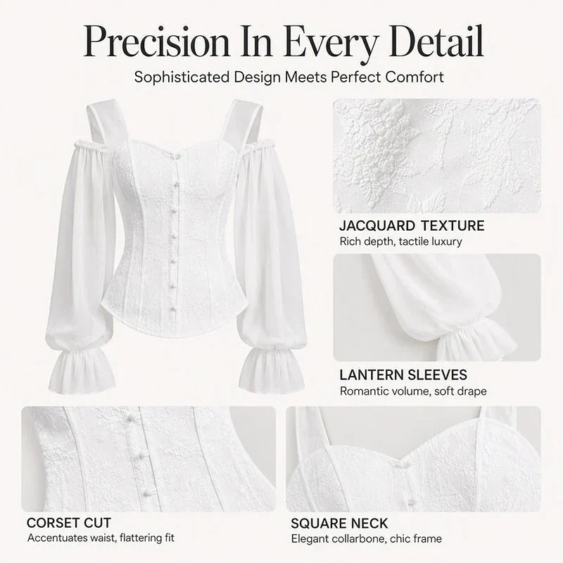 Tania Argento™ Top corsetto jacquard elegante per una vita in forma