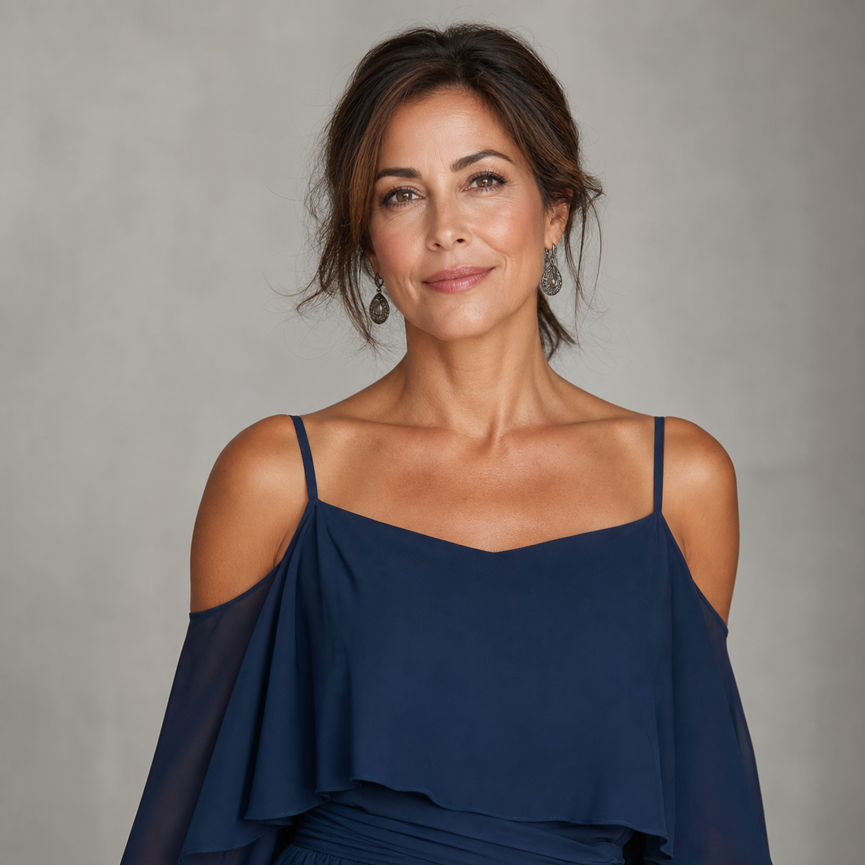 Tania Persico™ Maxi dress elegante con spalle scoperte per curve generose
