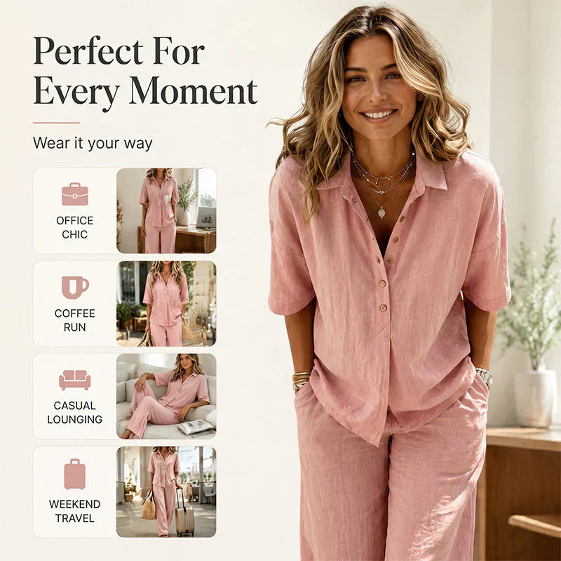 Tania Sanfilippo™ Completo camicia abbottonata e pantaloni a gamba larga