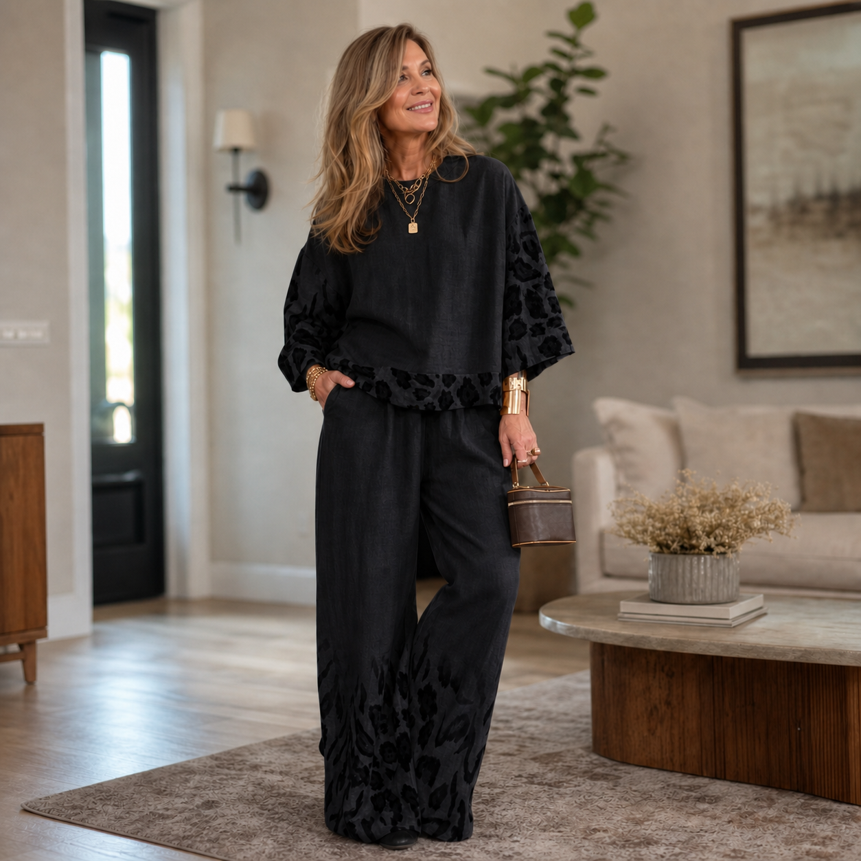 Tania Vassalli™ Completo elegante leopardato per occasioni speciali