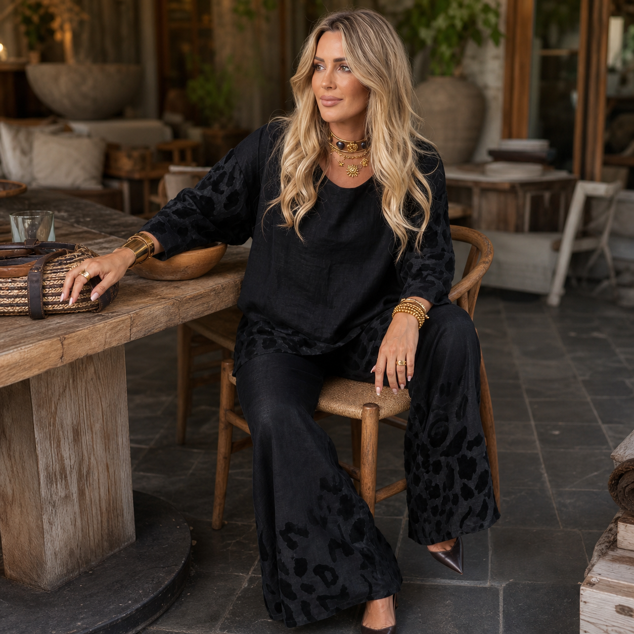 Tania Vassalli™ Completo elegante leopardato per occasioni speciali