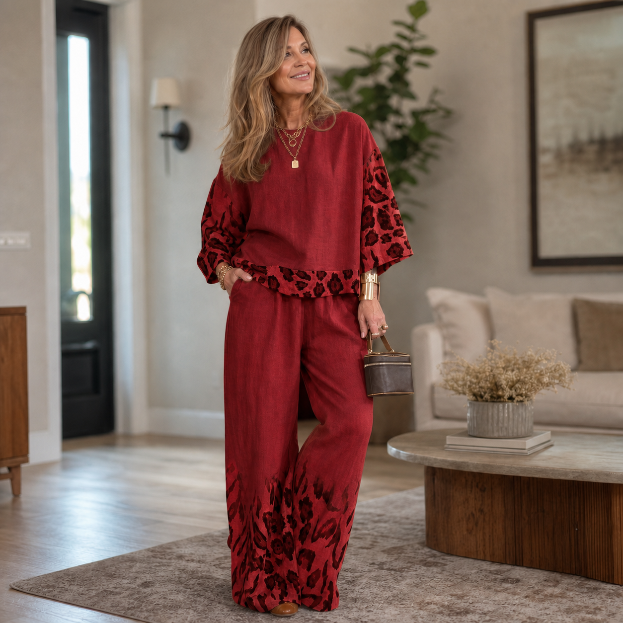 Tania Vassalli™ Completo elegante leopardato per occasioni speciali