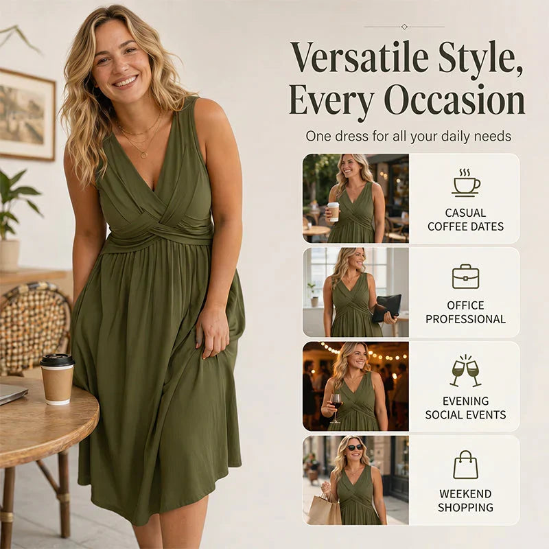 Tecla Tedeschi™ Abito smanicato che valorizza la figura per un'eleganza senza sforzo