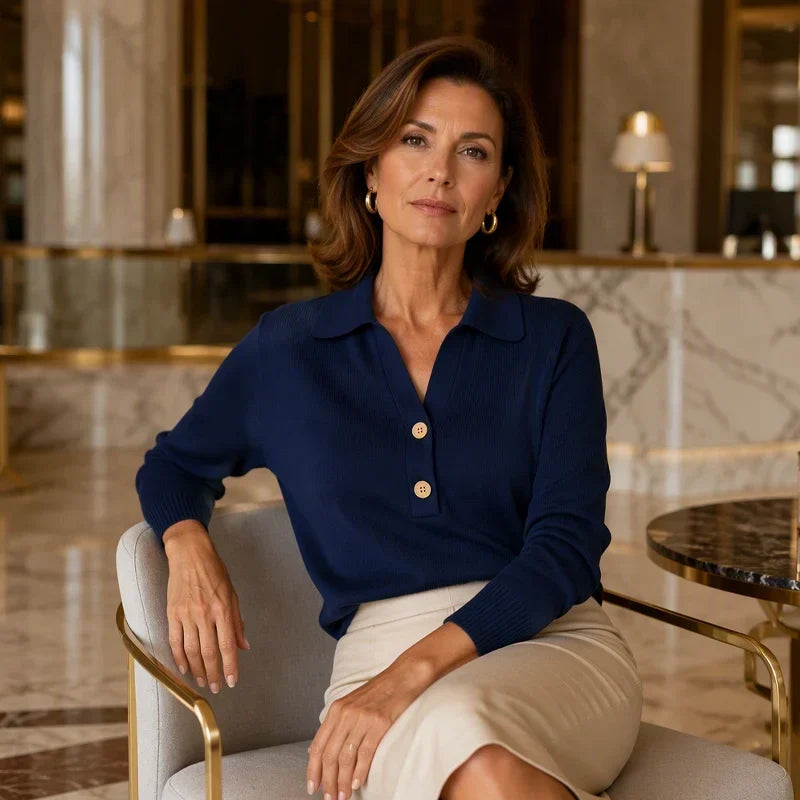 Teodora Bolzano™ Pullover versatile con colletto a V a intaglio