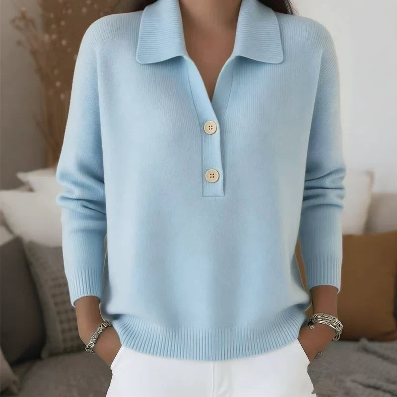 Teodora Bolzano™ Pullover versatile con colletto a V a intaglio