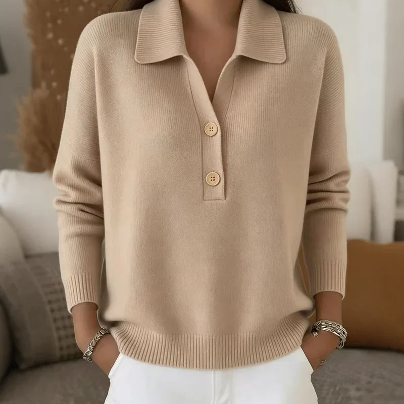 Teodora Bolzano™ Pullover versatile con colletto a V a intaglio