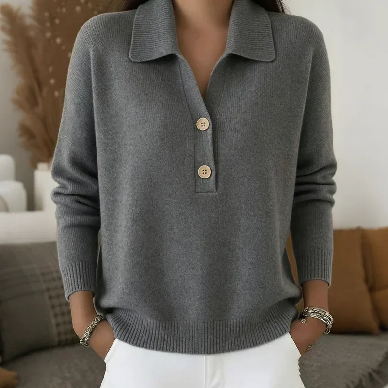 Teodora Bolzano™ Pullover versatile con colletto a V a intaglio