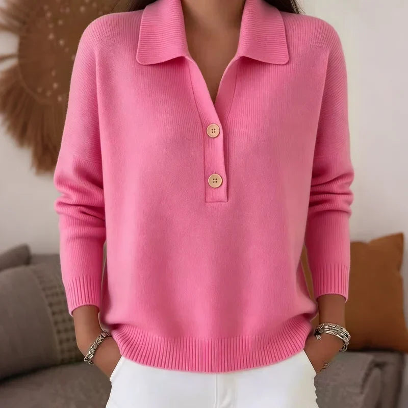 Teodora Bolzano™ Pullover versatile con colletto a V a intaglio