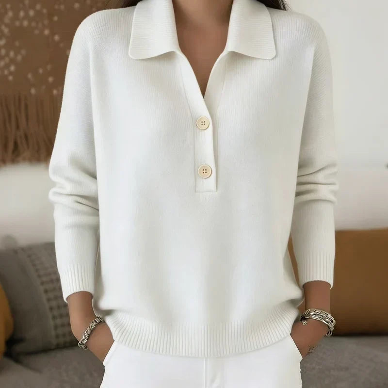 Teodora Bolzano™ Pullover versatile con colletto a V a intaglio