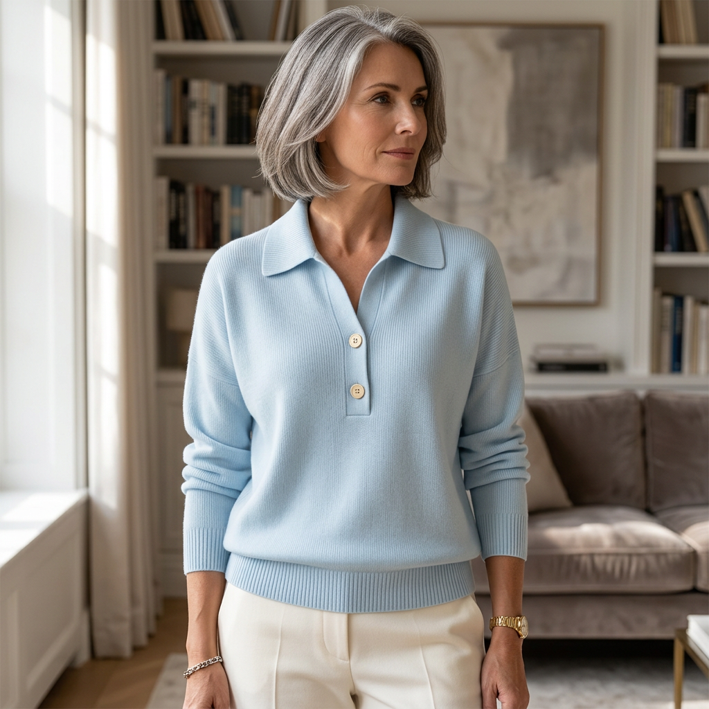 Teodora Bolzano™ Pullover versatile con colletto a V a intaglio