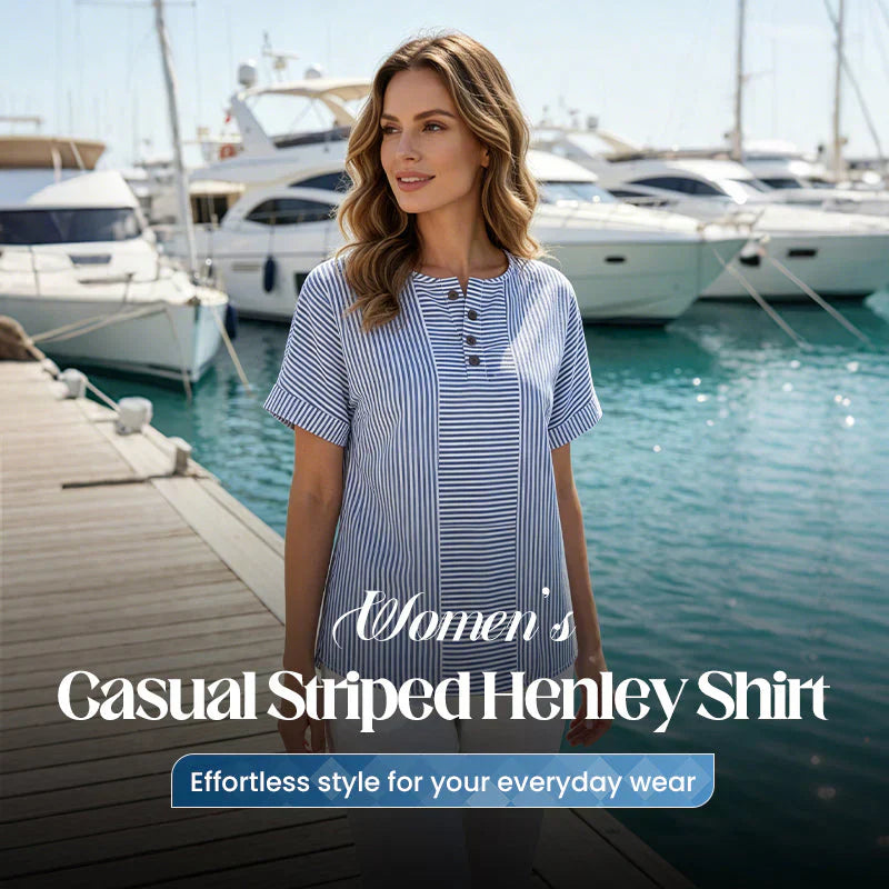 Teodora Filippelli™ Blusa henley a righe per look senza sforzo
