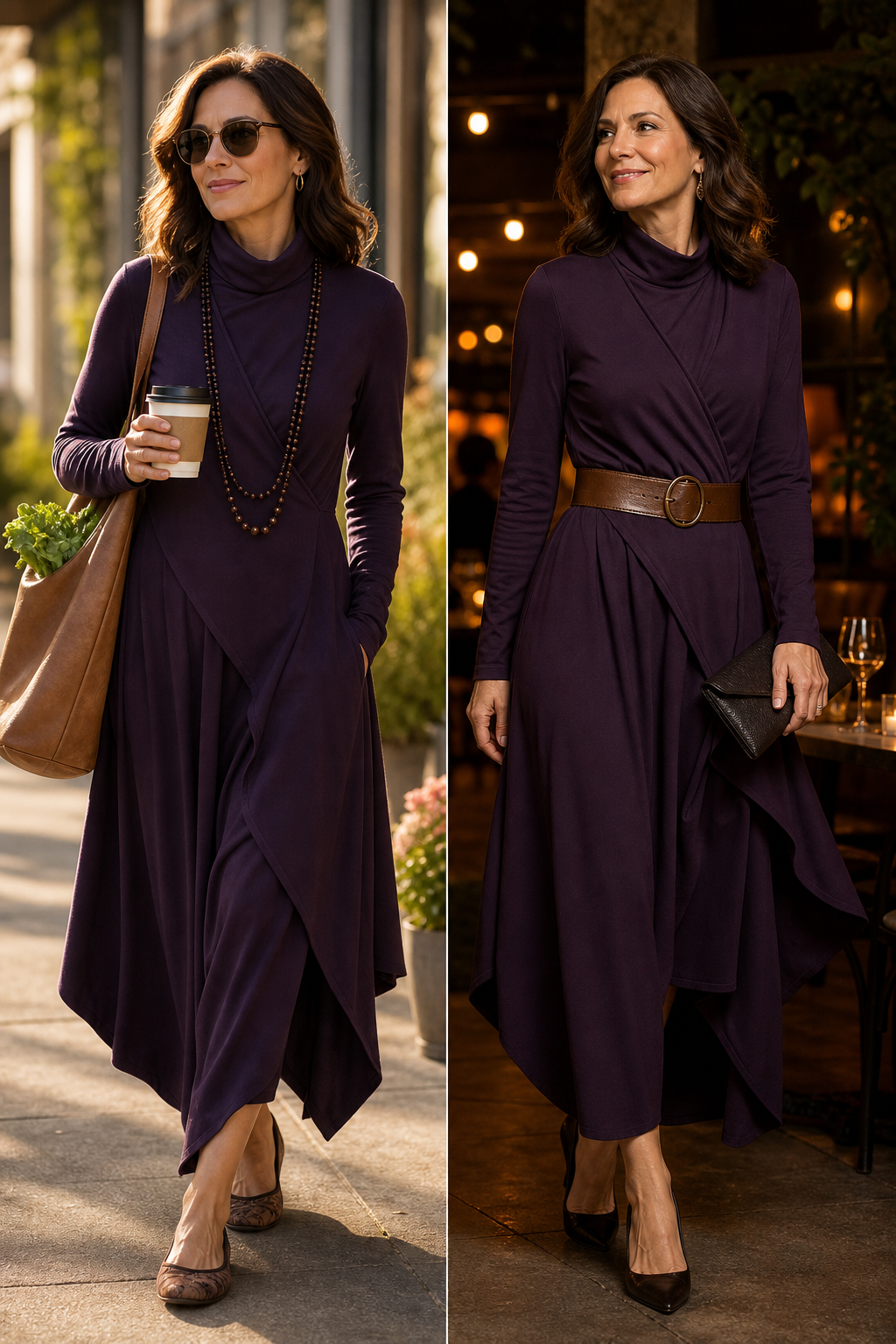Teodora Solinas™ Abito elegante a collo alto per il massimo comfort tutto il giorno