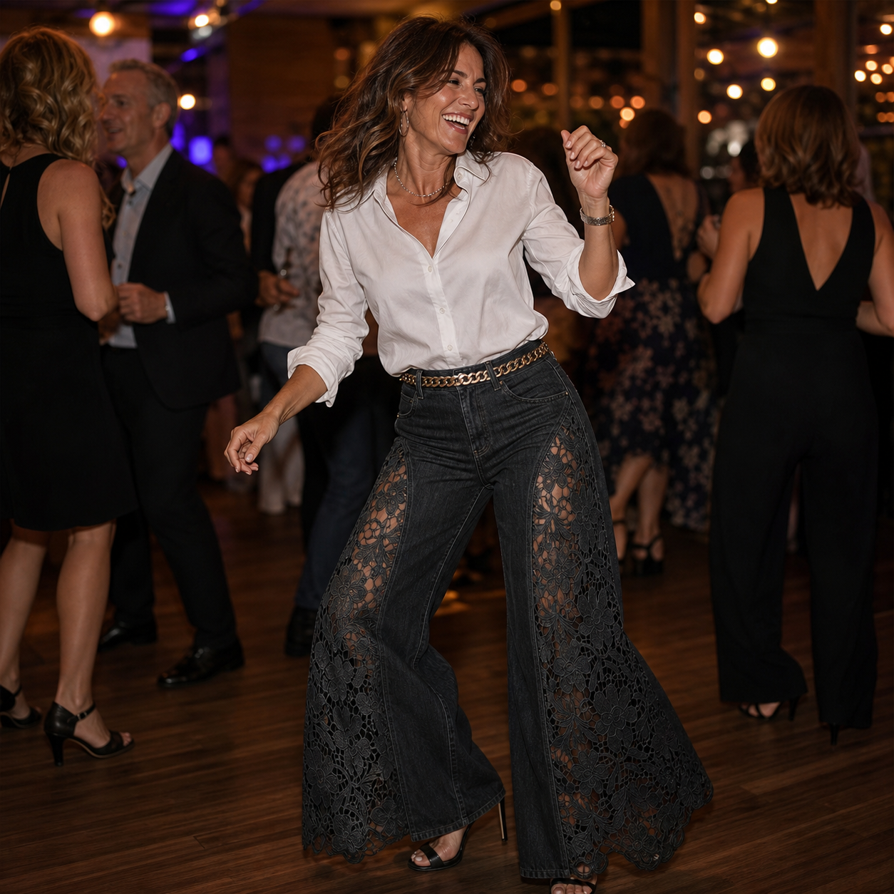 Teodora Zaffaroni™ Jeans a gamba larga da sera per un look senza sforzo