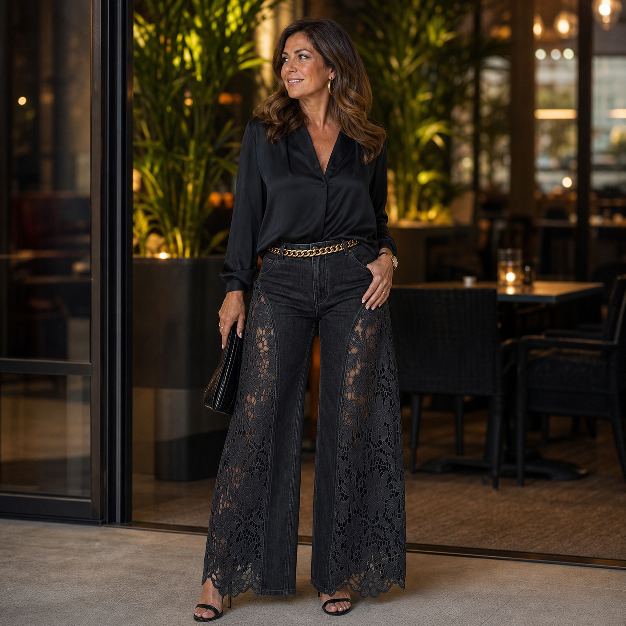 Teodora Zaffaroni™ Jeans a gamba larga da sera per un look senza sforzo