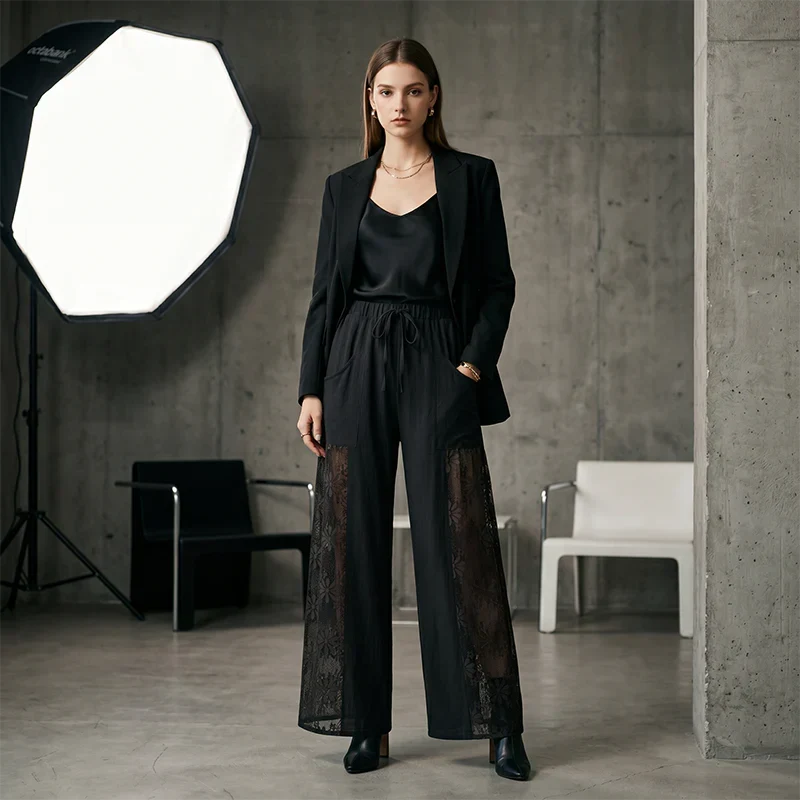 Tiziana Tosi™ Pantaloni in pizzo eleganti per il comfort di ogni giorno