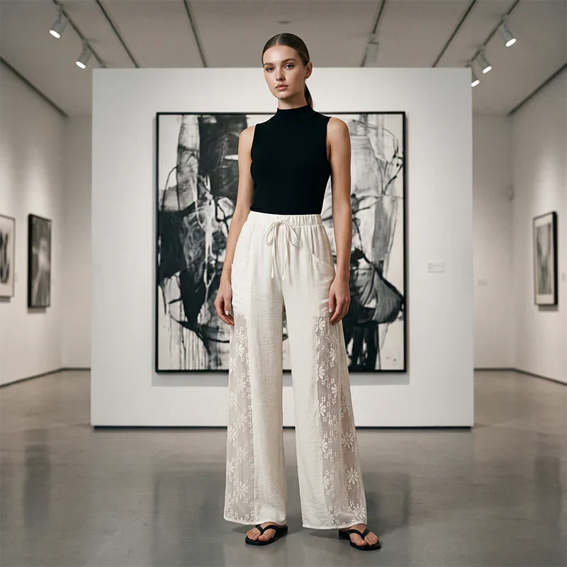 Tiziana Tosi™ Pantaloni in pizzo eleganti per il comfort di ogni giorno