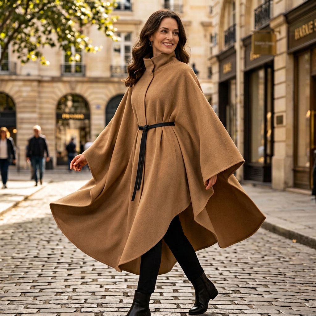 Tonia Fiorentino™ Cappotto a mantella per un'eleganza senza sforzo