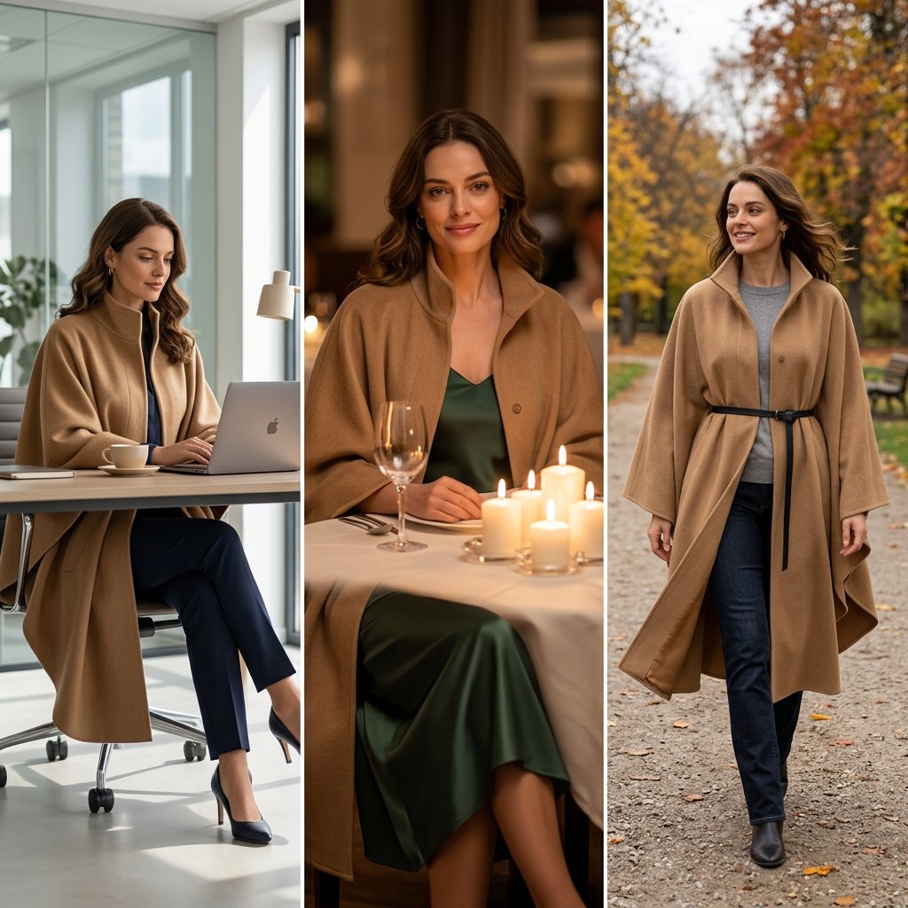 Tonia Fiorentino™ Cappotto a mantella per un'eleganza senza sforzo
