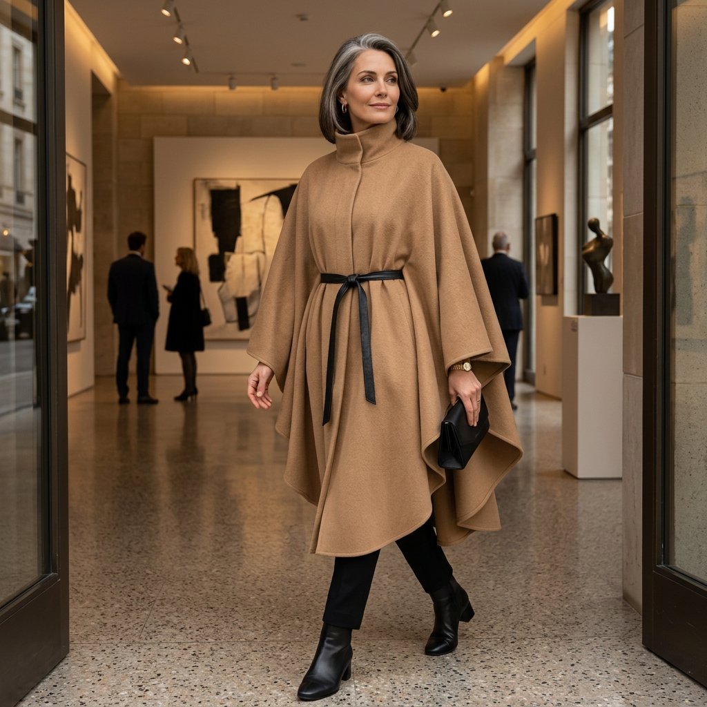 Tonia Fiorentino™ Cappotto a mantella per un'eleganza senza sforzo