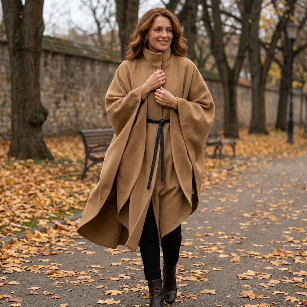 Tonia Fiorentino™ Cappotto a mantella per un'eleganza senza sforzo
