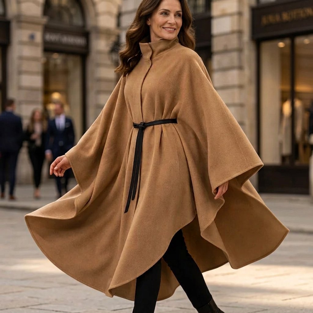 Tonia Fiorentino™ Cappotto a mantella per un'eleganza senza sforzo