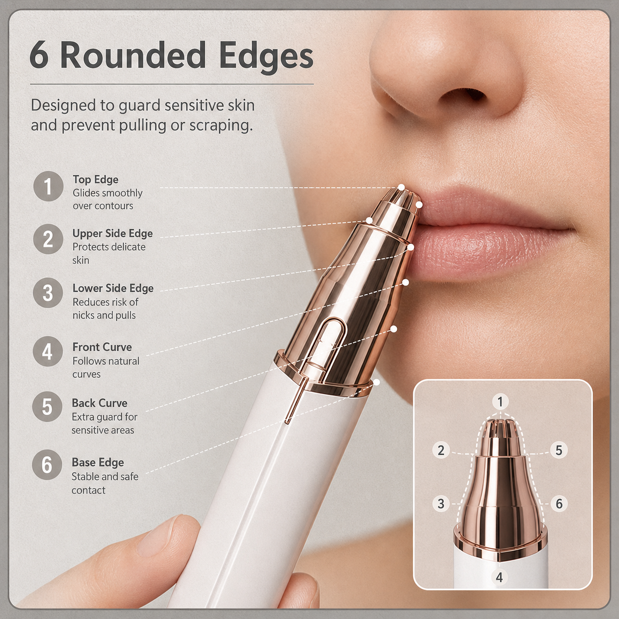 The Trimly Stick™ Regolabarba viso delicato per una pelle liscia