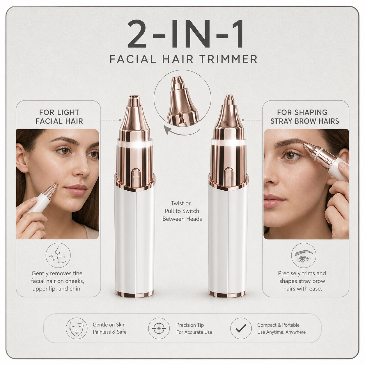The Trimly Stick™ Regolabarba viso delicato per una pelle liscia