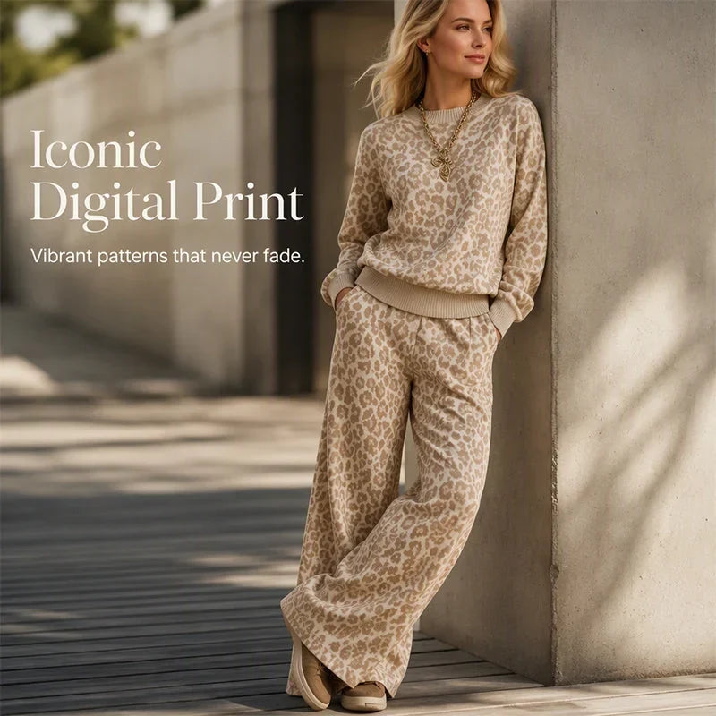 Ugolina Astolfi™ Coordinato felpa e pantaloni leopardati per uno stile senza sforzo