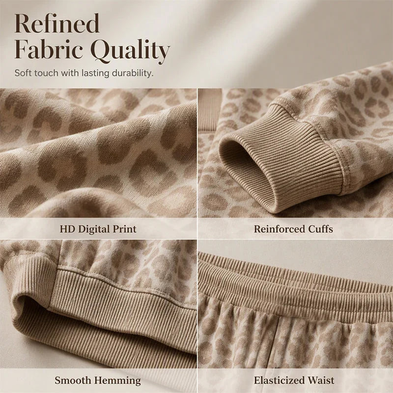 Ugolina Astolfi™ Coordinato felpa e pantaloni leopardati per uno stile senza sforzo