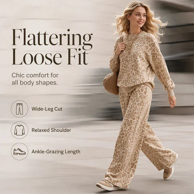 Ugolina Astolfi™ Coordinato felpa e pantaloni leopardati per uno stile senza sforzo