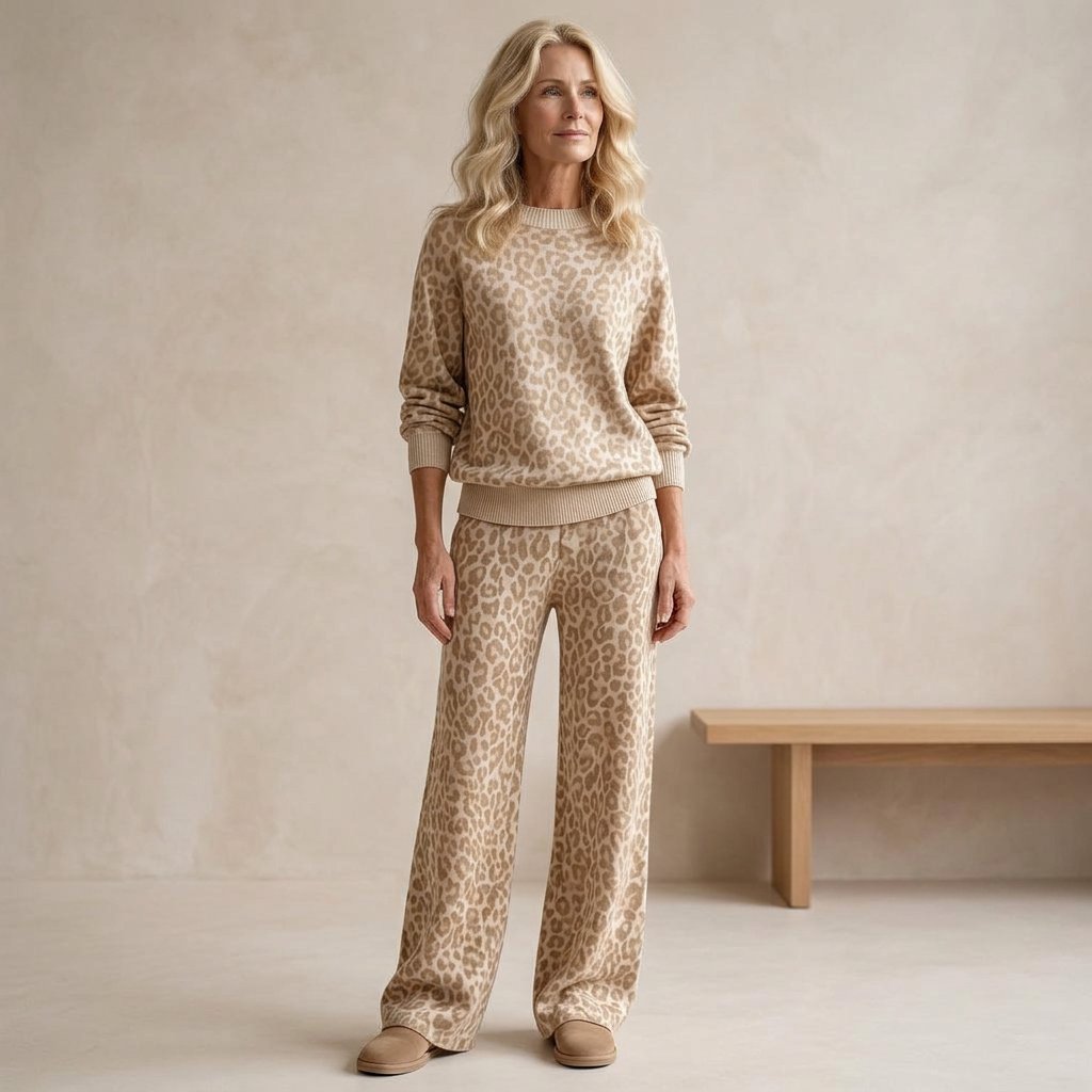 Ugolina Astolfi™ Coordinato felpa e pantaloni leopardati per uno stile senza sforzo