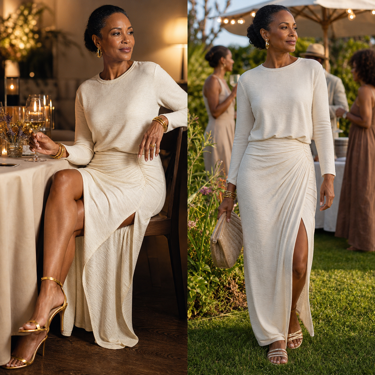 Ugolina Avellino™ Abito maxi drappeggiato elegante per silhouette slanciata
