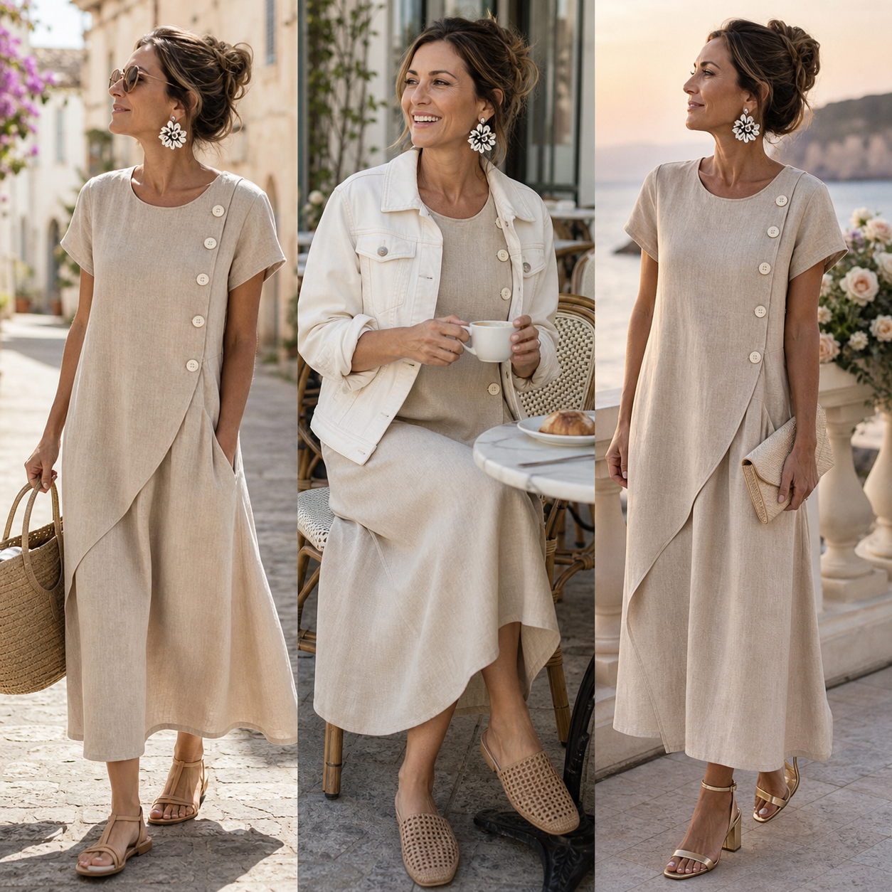 Ugolina Sangermano™ Abito elegante a girocollo per le giornate calde