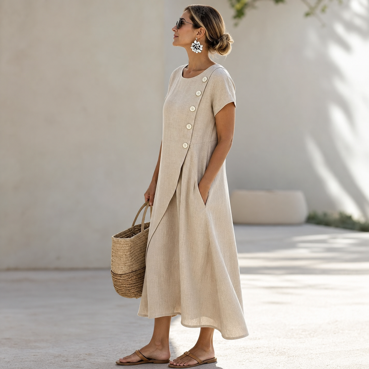 Ugolina Sangermano™ Abito elegante a girocollo per le giornate calde